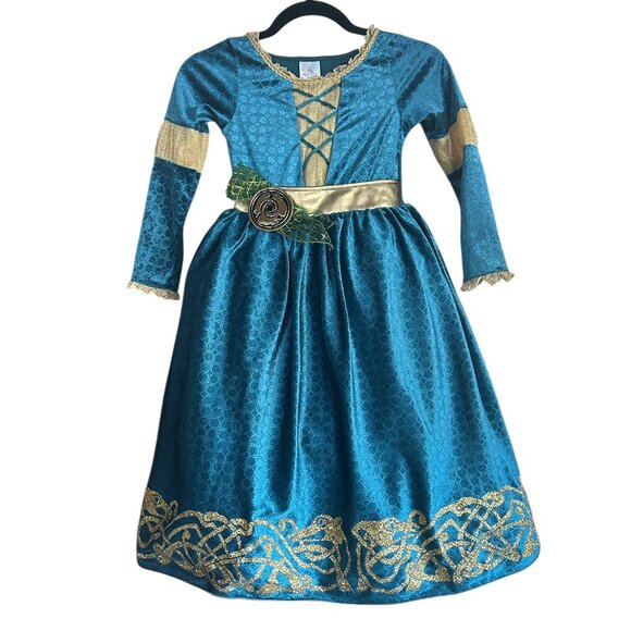 Disney Princess Merida Brave Costume Dress & Crown Kids 5/6 Castle Collection - Picture 1 of 7